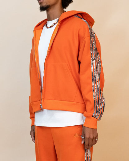 EPTM REAL CAMO STRIPED ZIP UP HOODIE (EP11661)-ORANGE