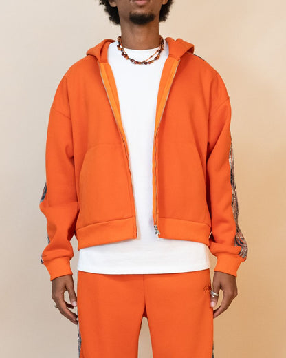 EPTM REAL CAMO STRIPED ZIP UP HOODIE (EP11661)-ORANGE