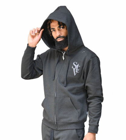 SI TU VEUX 'LOGO ZIP HOODIE' (TV0091) BLK