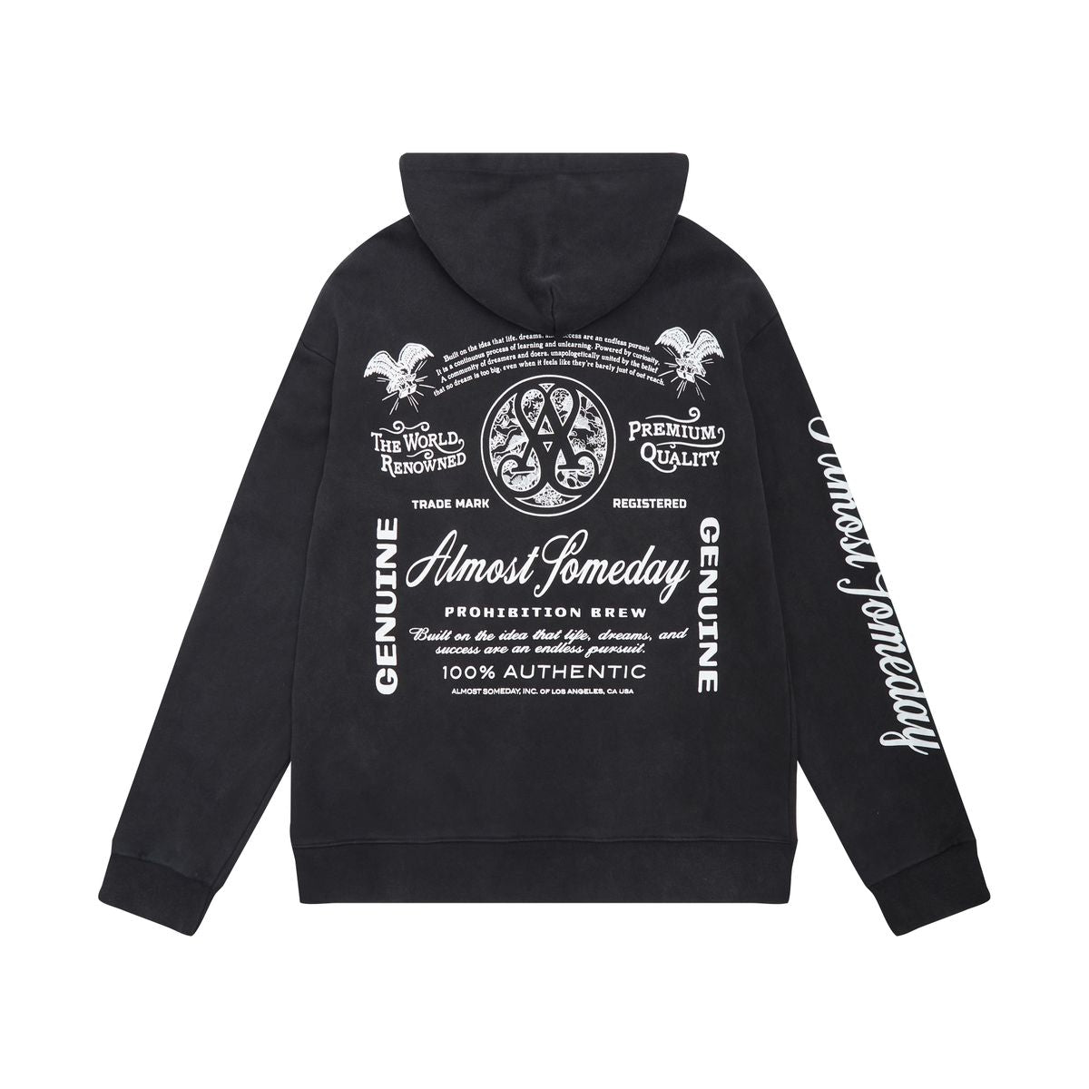 ALMOST SOMEDAY PROHIBITION HOODIE - VINTAGE WASH (AS-F2-13)-BLK