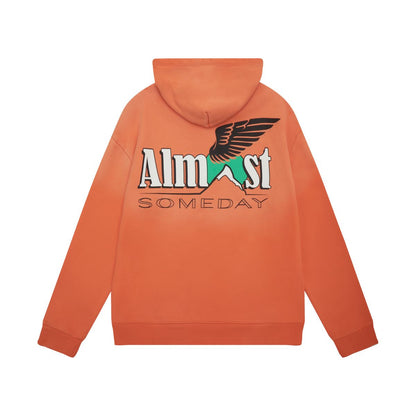 ALMOST SOMEDAY SPIRIT HOODIE - SUN FADE WASH (AS-F2-20)-ORANGE