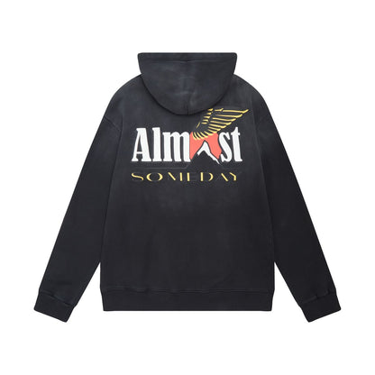 ALMOST SOMEDAY SPIRIT HOODIE - SUN FADE WASH (AS-F2-21)-BLK