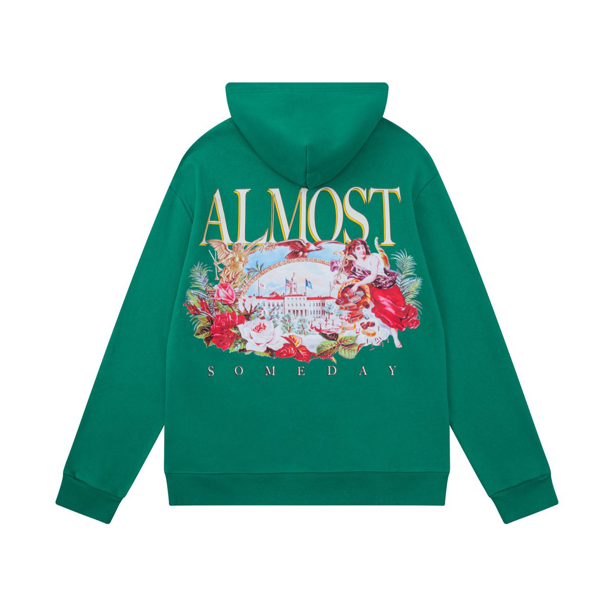 ALMOST SOMEDAY SOMEDAY HOODIE - GREEN (AS-F2-16)-GREEN