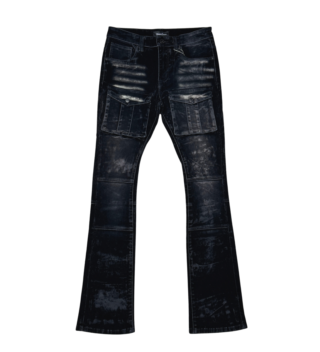 VICIOUS DENIM VELOUR COATED DENIM JEANS  VC552-BLACK