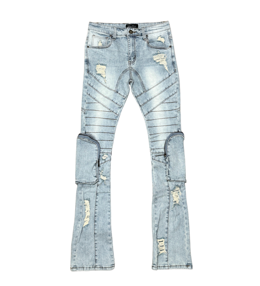 VICIOUS DENIM STACKED FIT  VC697-MD BLUE