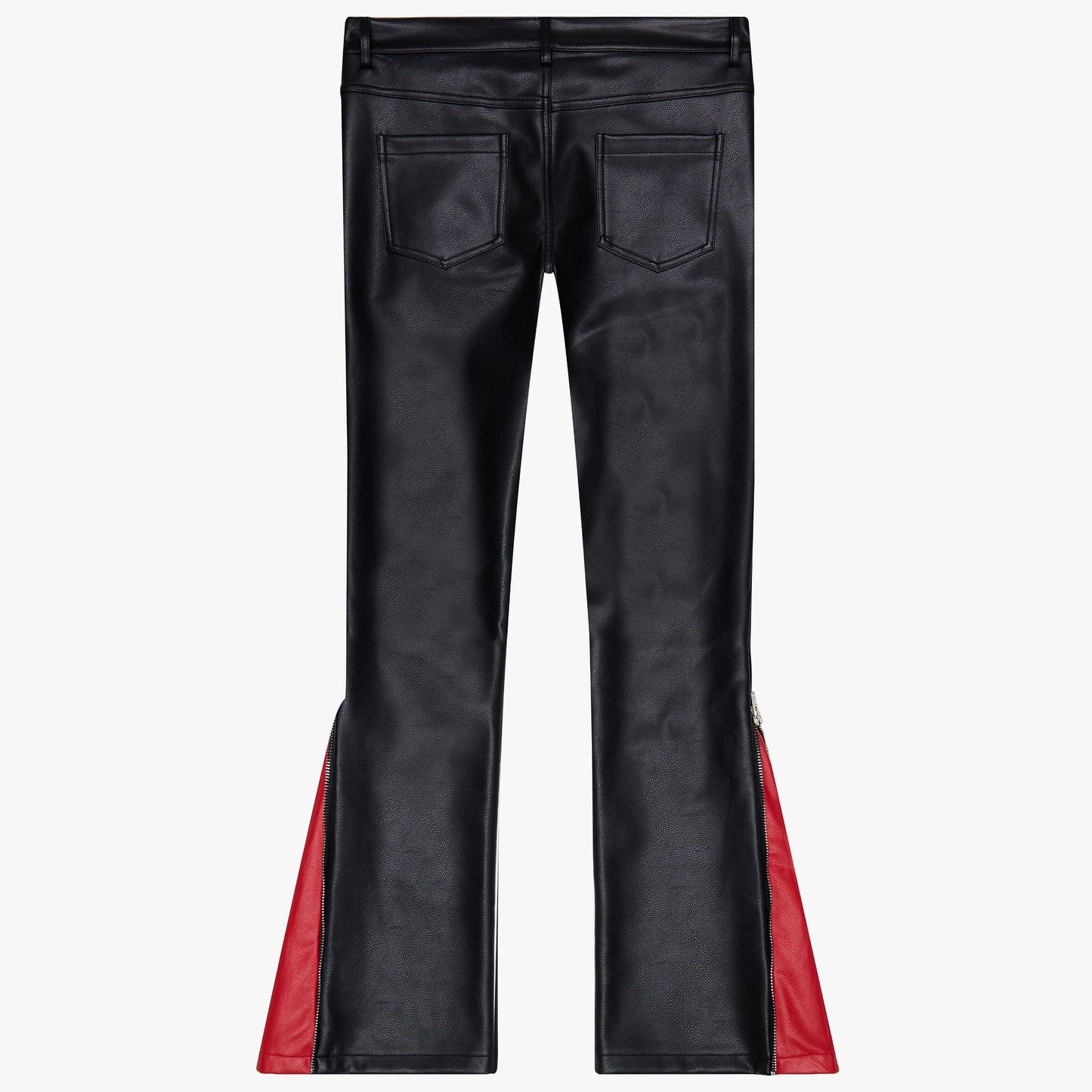 VALABASAS "CERNIERA" STACKED FLARE LEATHER PANT - BLACK VLBS6601-BLK