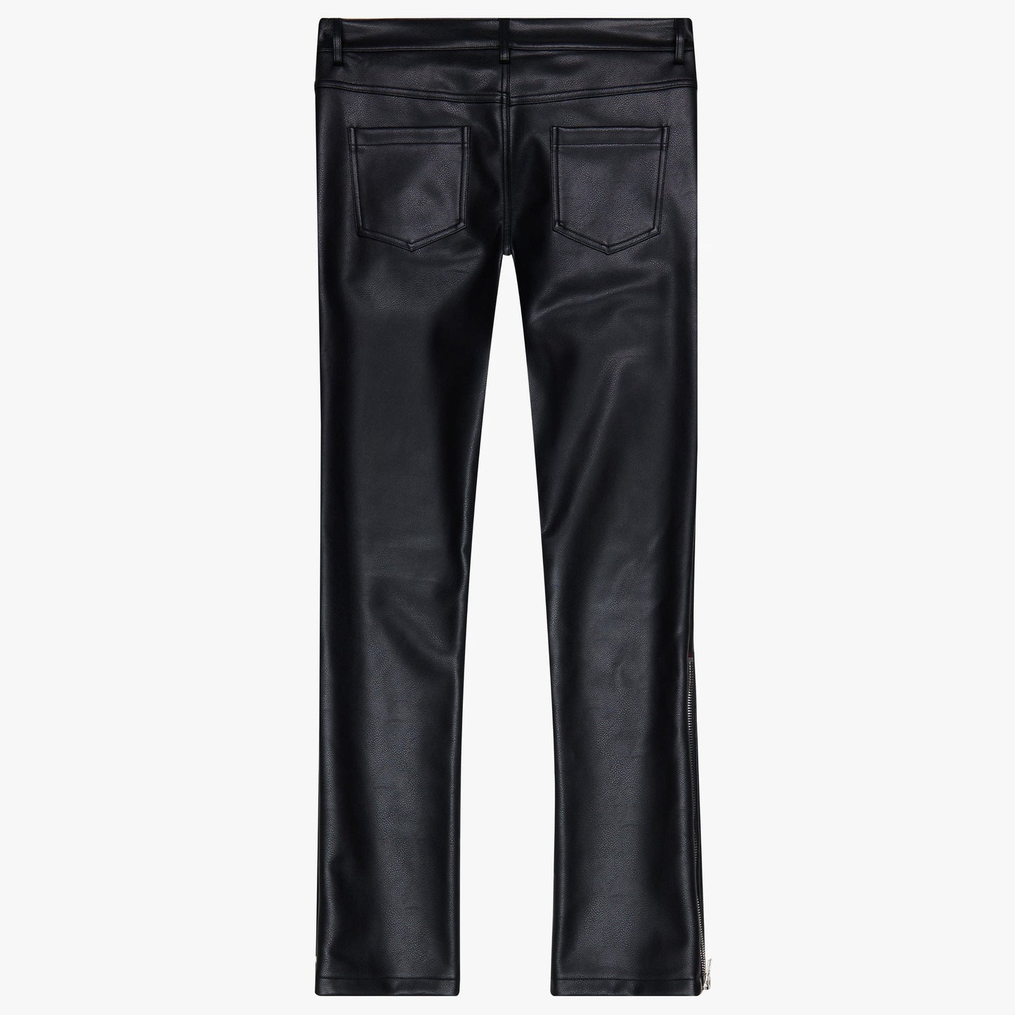 VALABASAS "CERNIERA" STACKED FLARE LEATHER PANT - BLACK VLBS6601-BLK