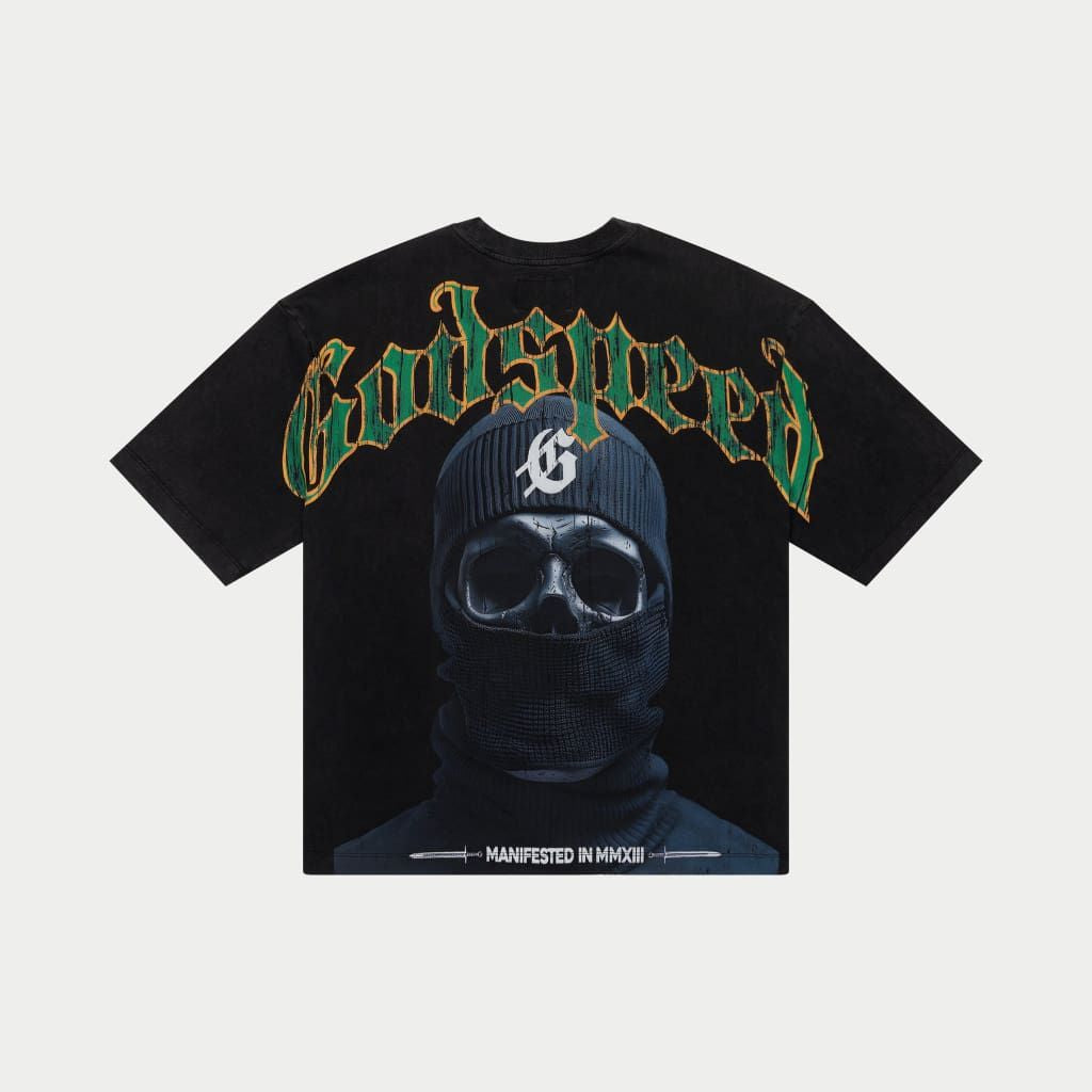 GOD SPEED Balaclava Szn T-Shirt (Black wash)