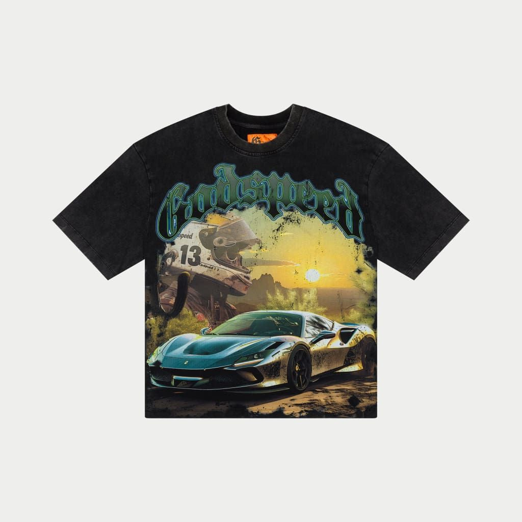 GOD SPEED Sunset Drift T-Shirt (Black wash)