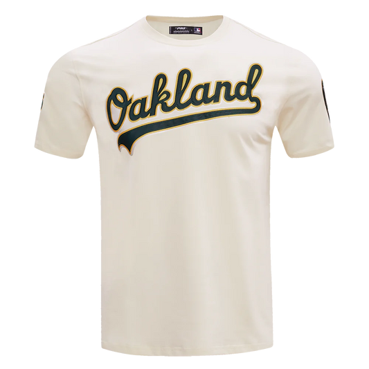 PRO STANDARD Oakland A's Tackle Twill Sj Tee (LOA136304)-EGGSHELL