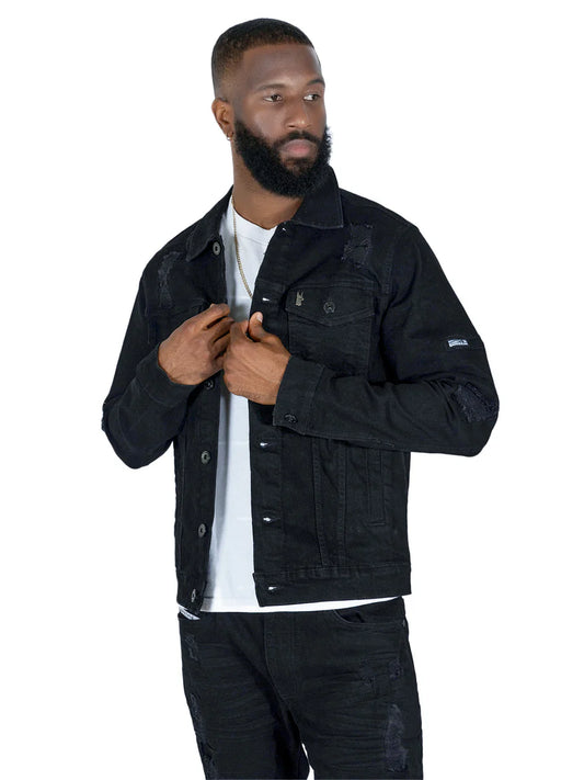 MAKOBI MORELI DENIM JACKET M1079- JET BALCK