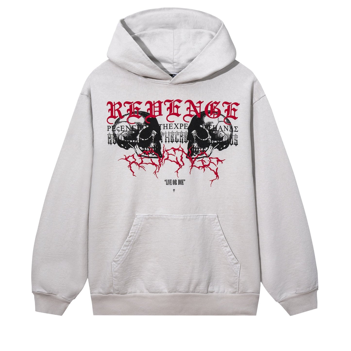 REVENGE STAPLE HOODIE CEMENT