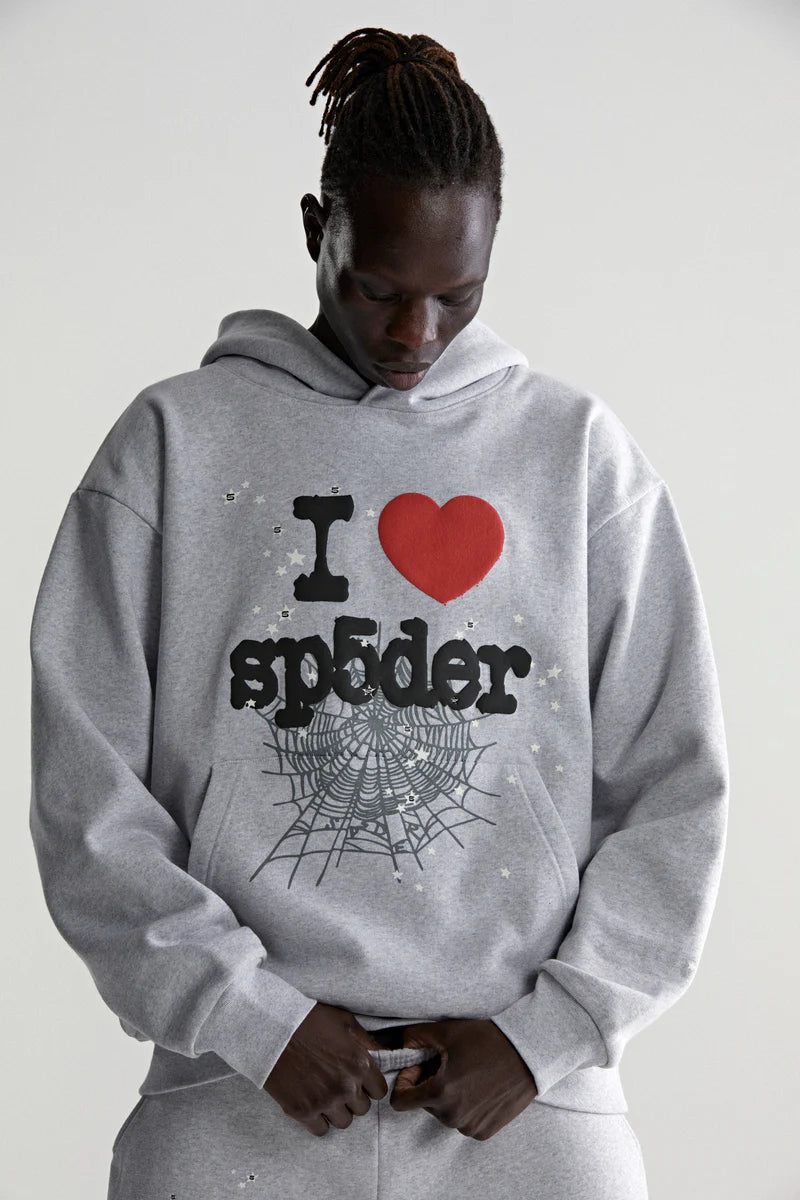 SP5DER SOUVENIR HOODIE 'HEATHER GREY'