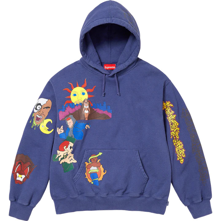 SUPREME * ANDRE THOMPSON SUNRISE  HOODED SWEATSHIRT 'NAVY'