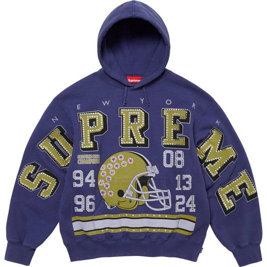 SUPREME CHAMPION STUDDED HOODED SWEATER - DARK ROYAL