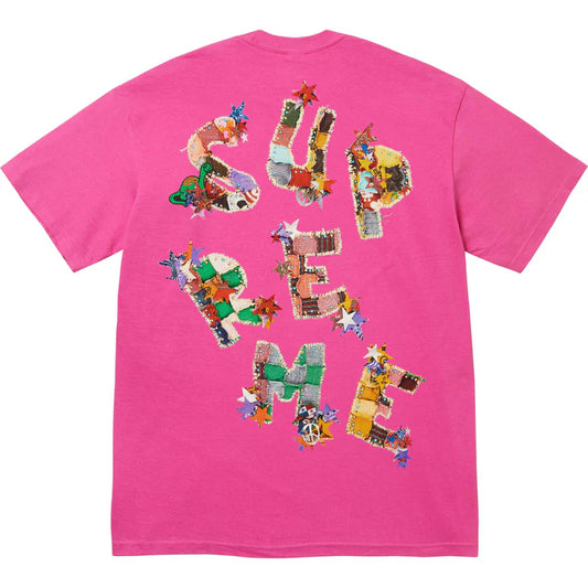 SUPREME PATCHWORK TEE PINK