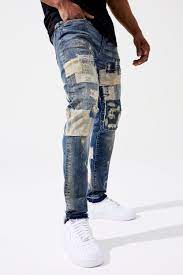 JORDAN CRAIG SEAN FIT SLIM JEANS W/PATCHES