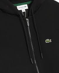 Lacoste Men's Kangaroo Pocket Zip-Up Fleece Hoodie 'BLACK' SH9626 51 031