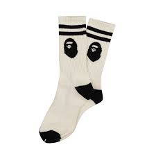 BAPE 'Ape Head Socks' Men's White