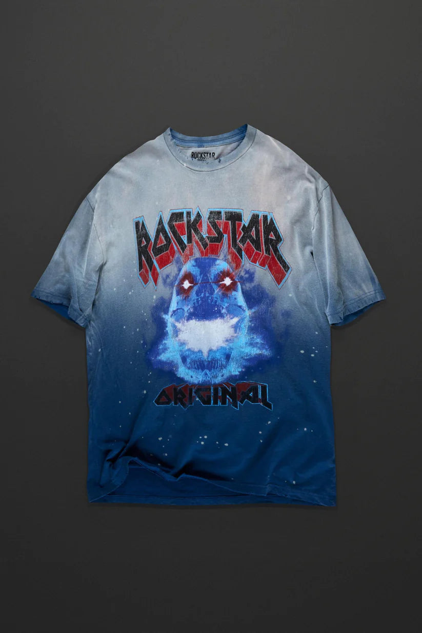 ROCKSTAR PHANTASMA BLUE OVERSIZED GRAPHIC T-SHIRT