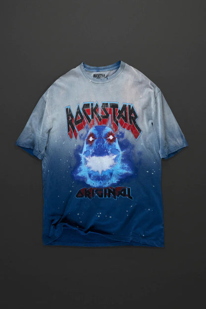 ROCKSTAR PHANTASMA BLUE OVERSIZED GRAPHIC T-SHIRT