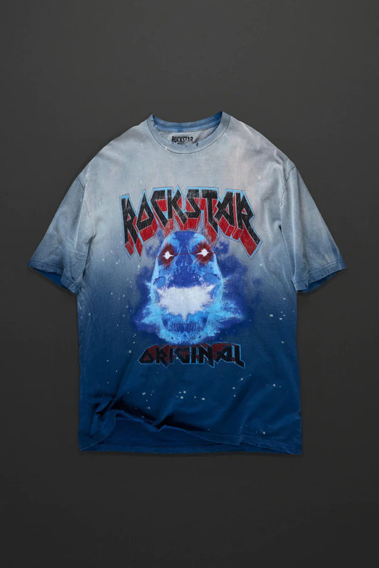 ROCKSTAR PHANTASMA BLUE OVERSIZED GRAPHIC T-SHIRT