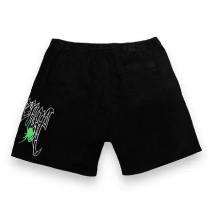 REVENGE SPIDER SHORTS BLACK AND GREEN