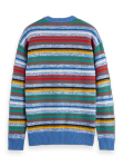 SCOTCH & SODA MIXED YARNS STRIPES EXTRA DROPPED SHOULDER SWEATER-MULTI STRIPE