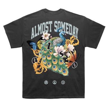 ALMOST SOMEDAY PEACOCK TEE - BLACK (ALSOC2-6)