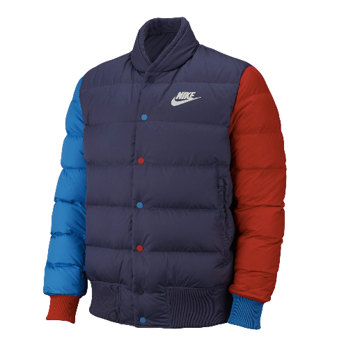 SPORTSWEAR DOWN-FILL BOMBER PUFFER (PURPLE/RED/BLUE)-NIKE