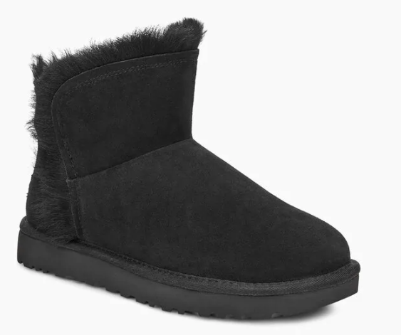 UGG-CLASSIC MINI FLUFF HIGH-LOW BOOTIES-BLACK