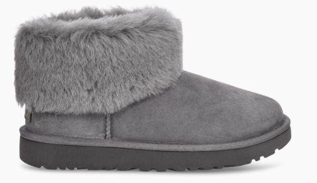 UGG-CLASSIC MINI FLUFF-CHARCOAL