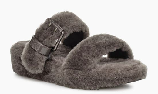 UGG-FUZZ YEAH SLIPPER-CHARCOAL