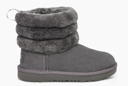 UGG-FLUFF MINI QUILTED BOOT KIDS-CHARCOAL