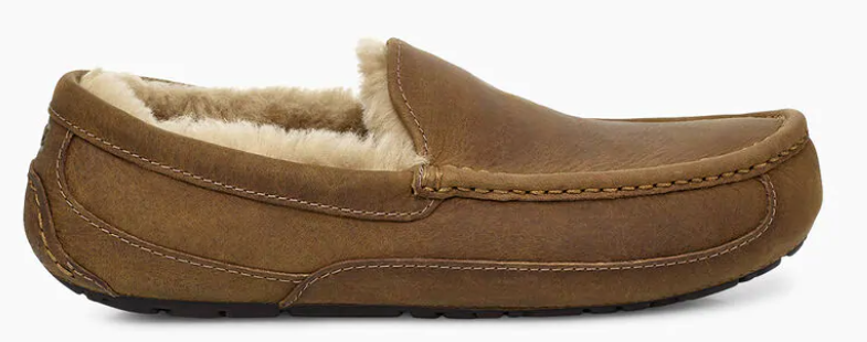 UGG-MEN's ASCOT LEATHER SLIPPER-TAN