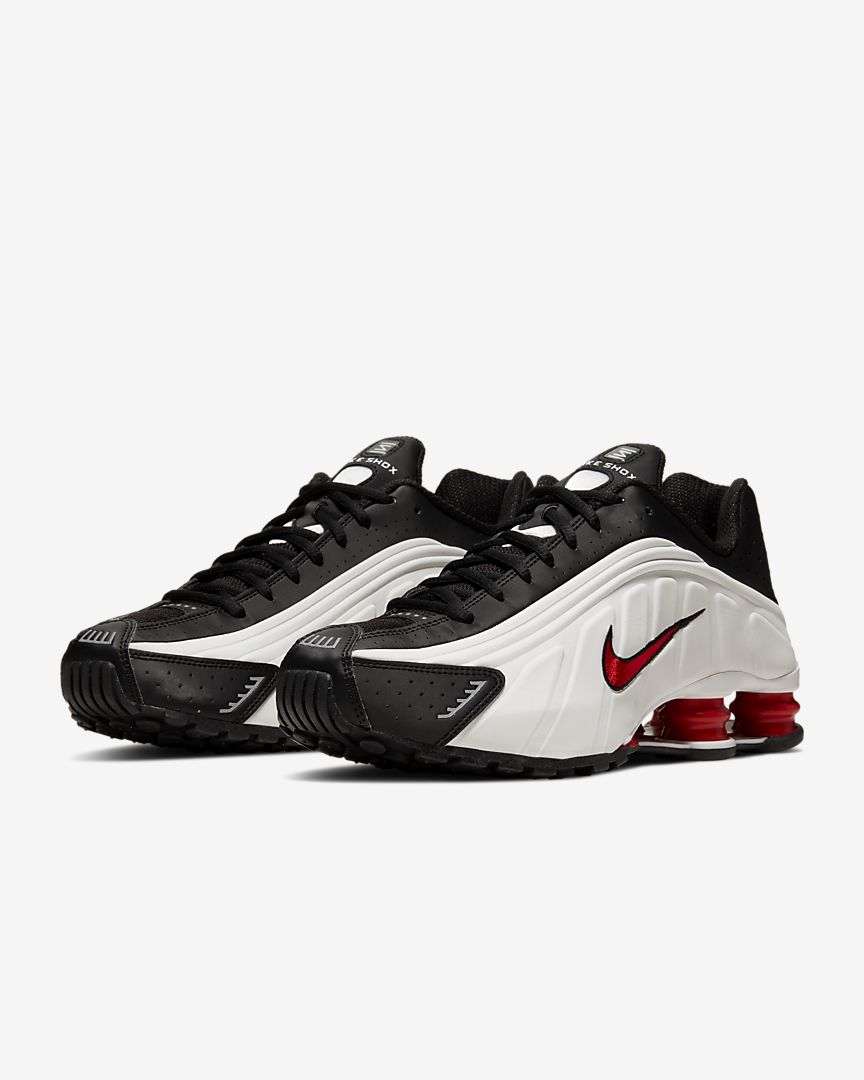 Nike Shox R4 Platinum Tint University Red Black 104265-050