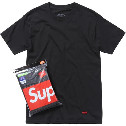 Supreme Hanes Tagless Tees (3 Pack) BLACK